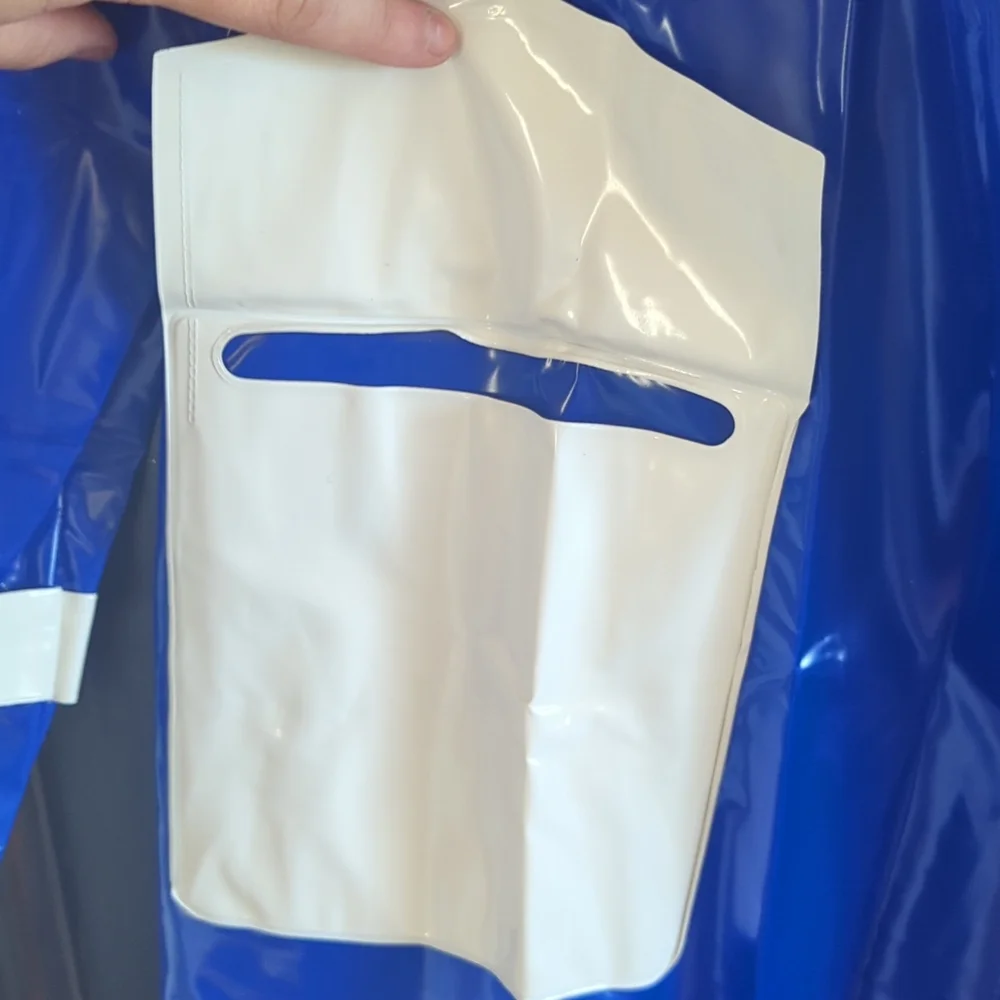 NEW Madcap England Mod Retro 60s Raincoat Rain Jacket Royal Blue - Picture 7 of 8